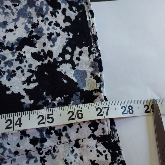 Nordstrom Shirt Top Women Size Medium Button Up Tie Neck Black Gray White Blouse - Picture 12 of 12